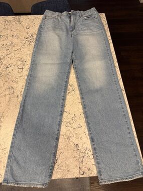 Light Blue womens Straight-Leg Jeans size 10L